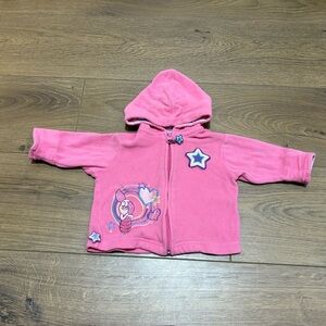 Vintage RARE Disney Y2K Piglet Winnie The Pooh Pink Embroidered Hoodie Infant 3M